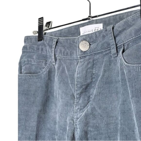 Loft slate blue grey corduroy curvy skinny pants size 2 - Picture 2 of 7